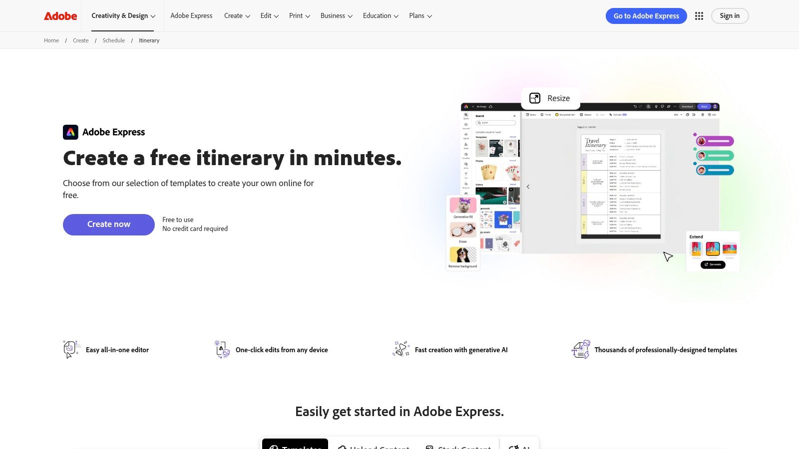 Adobe Express – Free itinerary maker and templates