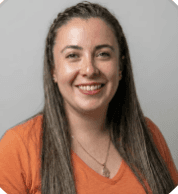 Portrait avatar of a woman with dark hair on a orange background
