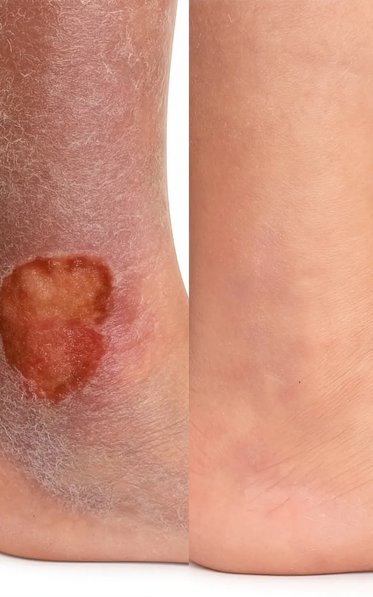 Before and after treatment - face