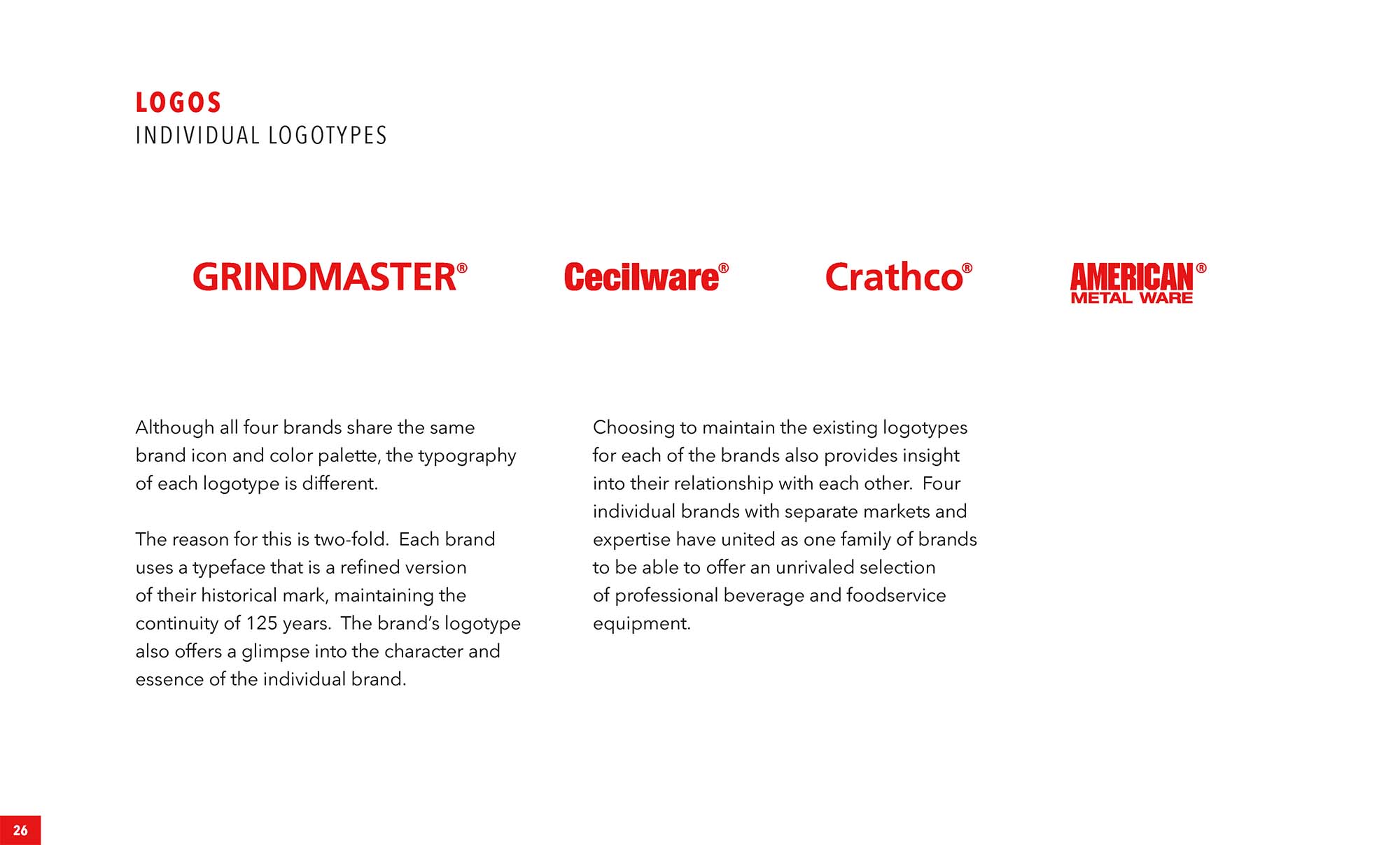 Grindmaster-Cecilware Brand Guidelines Sample Page