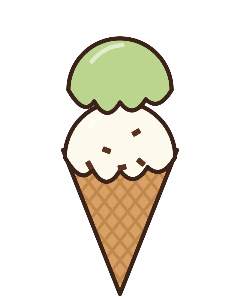 A cone with two scoops