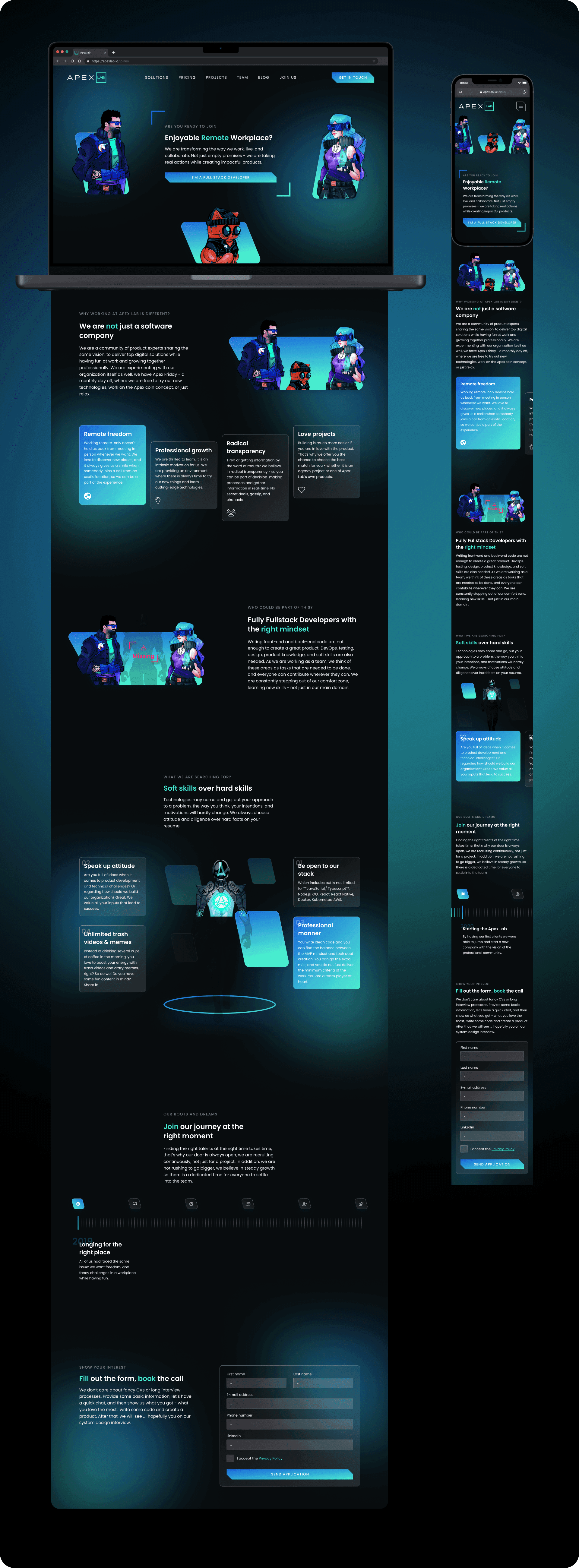 Apexlab Join us page