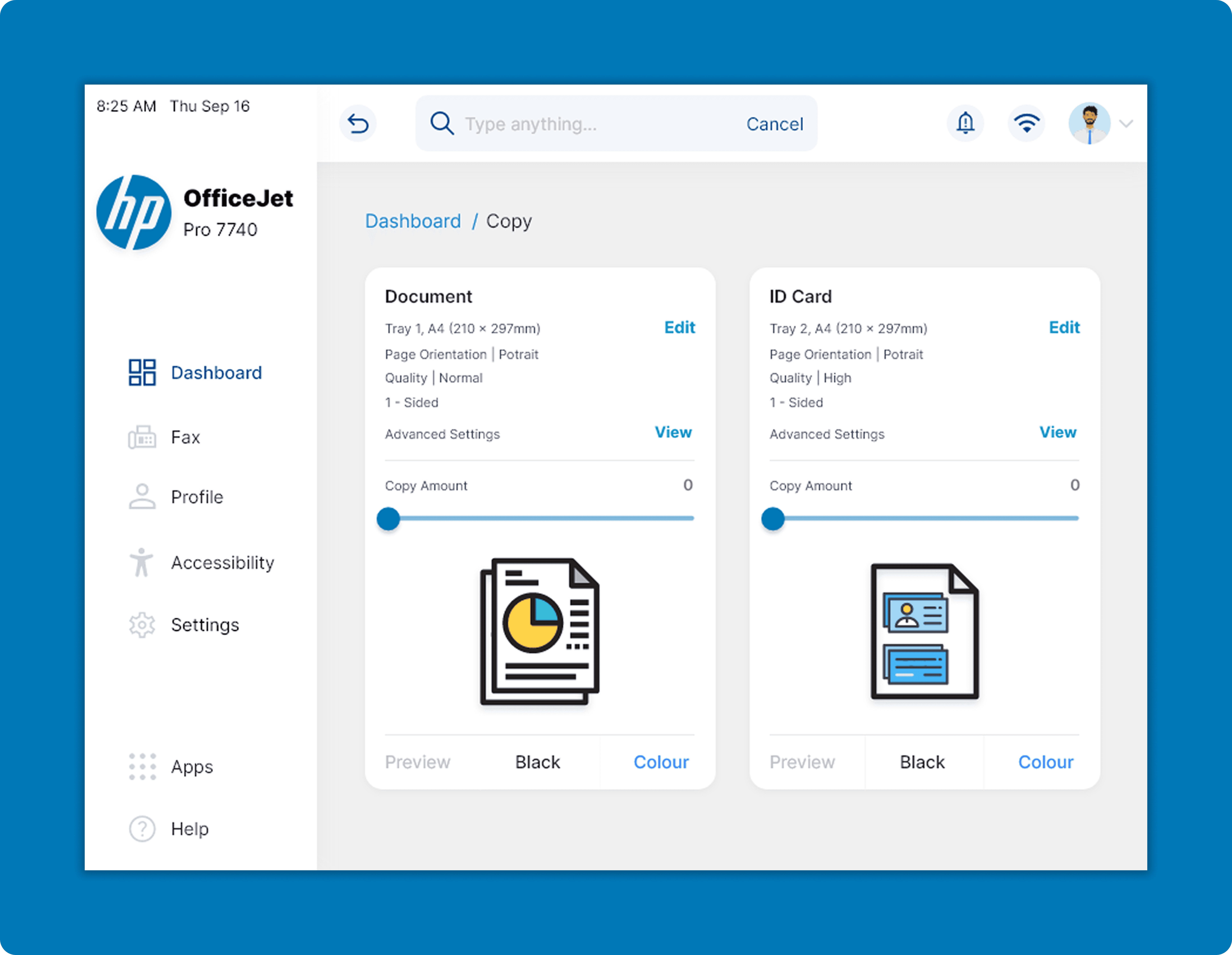 Screen design displayed in a mockup