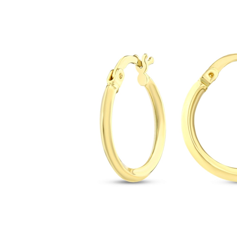 Assos Pırlanta 14 Ayar Altın Klasik Tasarım Halka Küpe Modeli