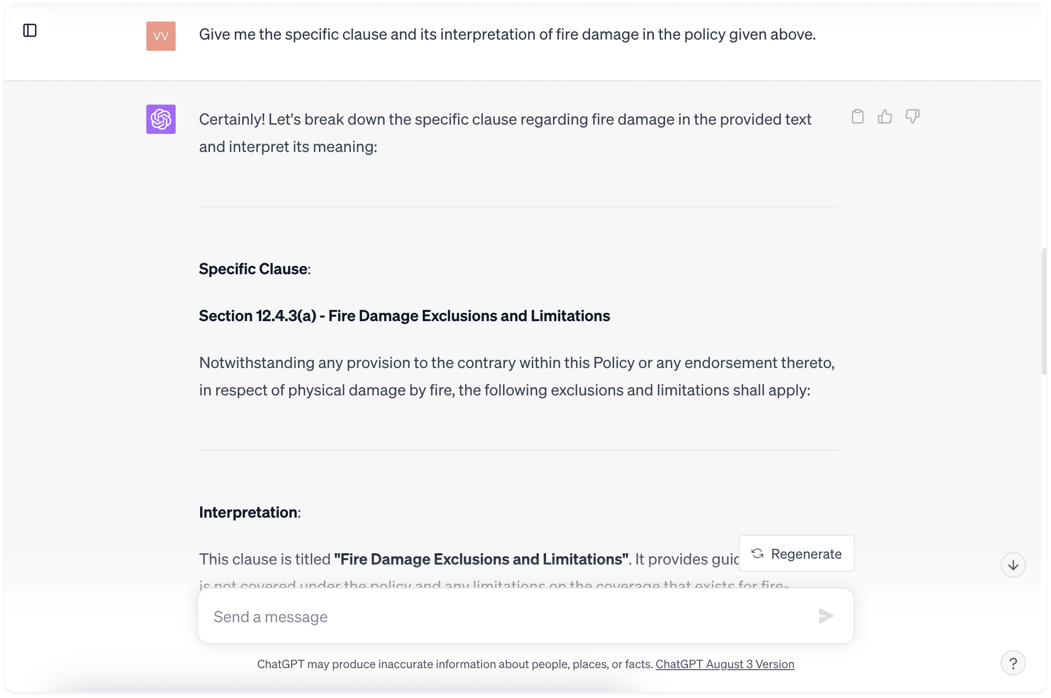 magic plan using AI assistance to analyze insurance policy clauses and support claims documentation