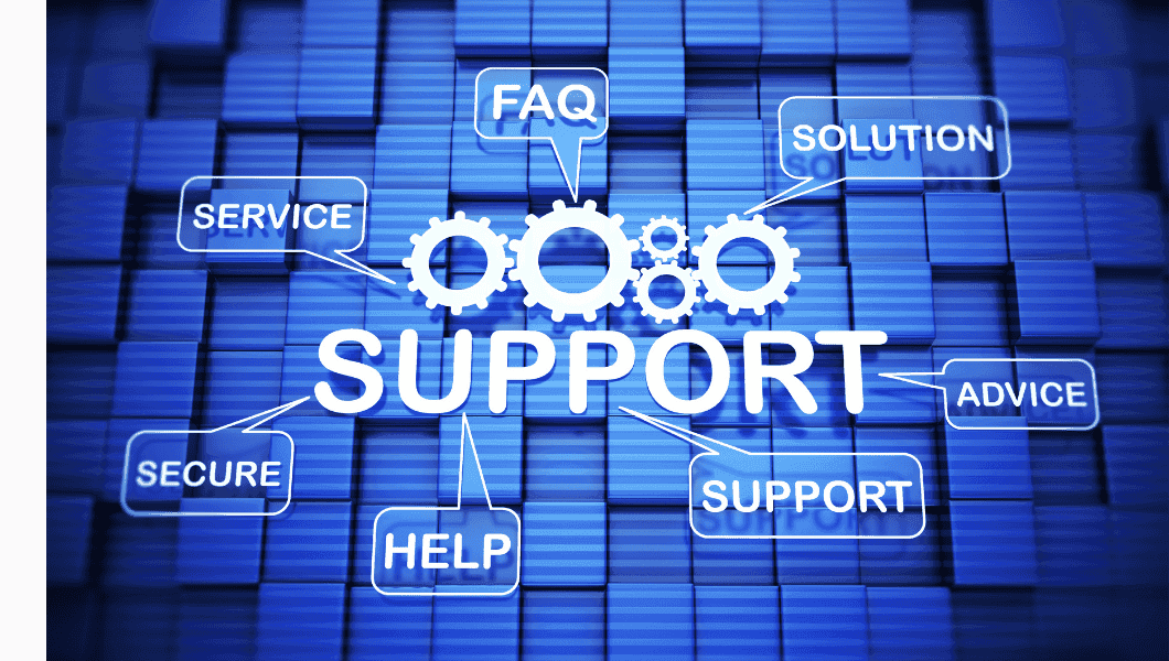 Spider diagram showing key customer support areas