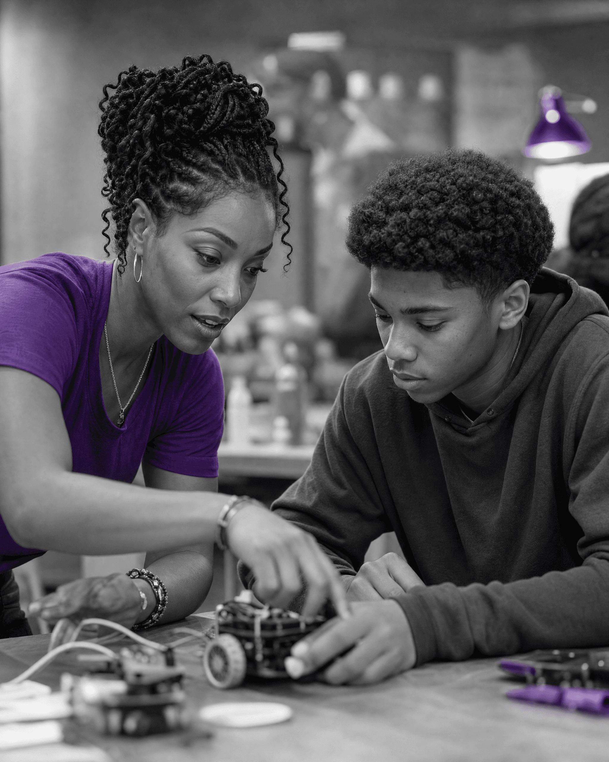 One community member helping another move forward through mentorship.