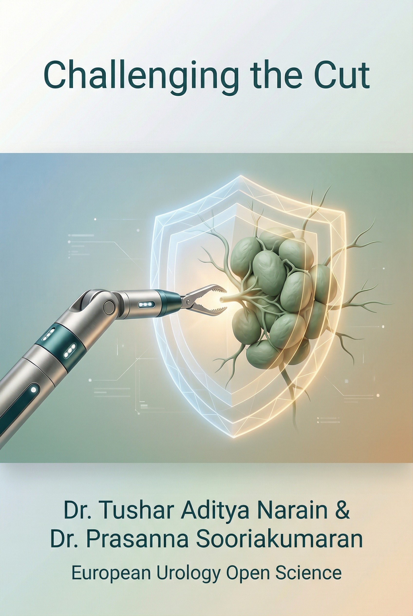 यूरोपीय यूरोलॉजी ओपन साइंस में Dr. Tushar Aditya Narain और Dr. Prasanna Sooriakumaran द्वारा "Challenging the Cut" नामक एक वैज्ञानिक प्रकाशन है, जिसमें एक robotic arm और organ model के ऊपर एक protective shield प्रस्तुत किया गया है।