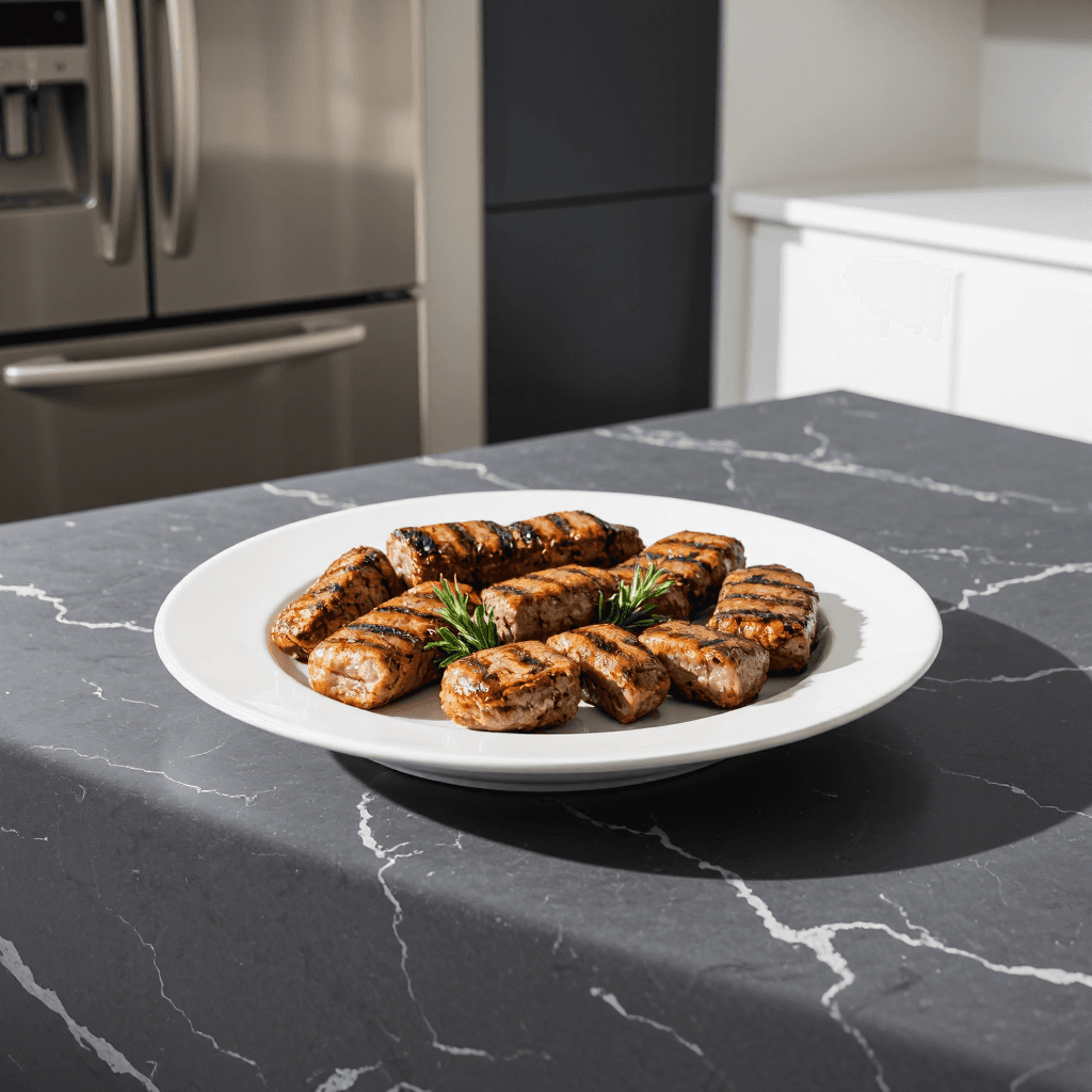 product photography of a platter of grilled meat