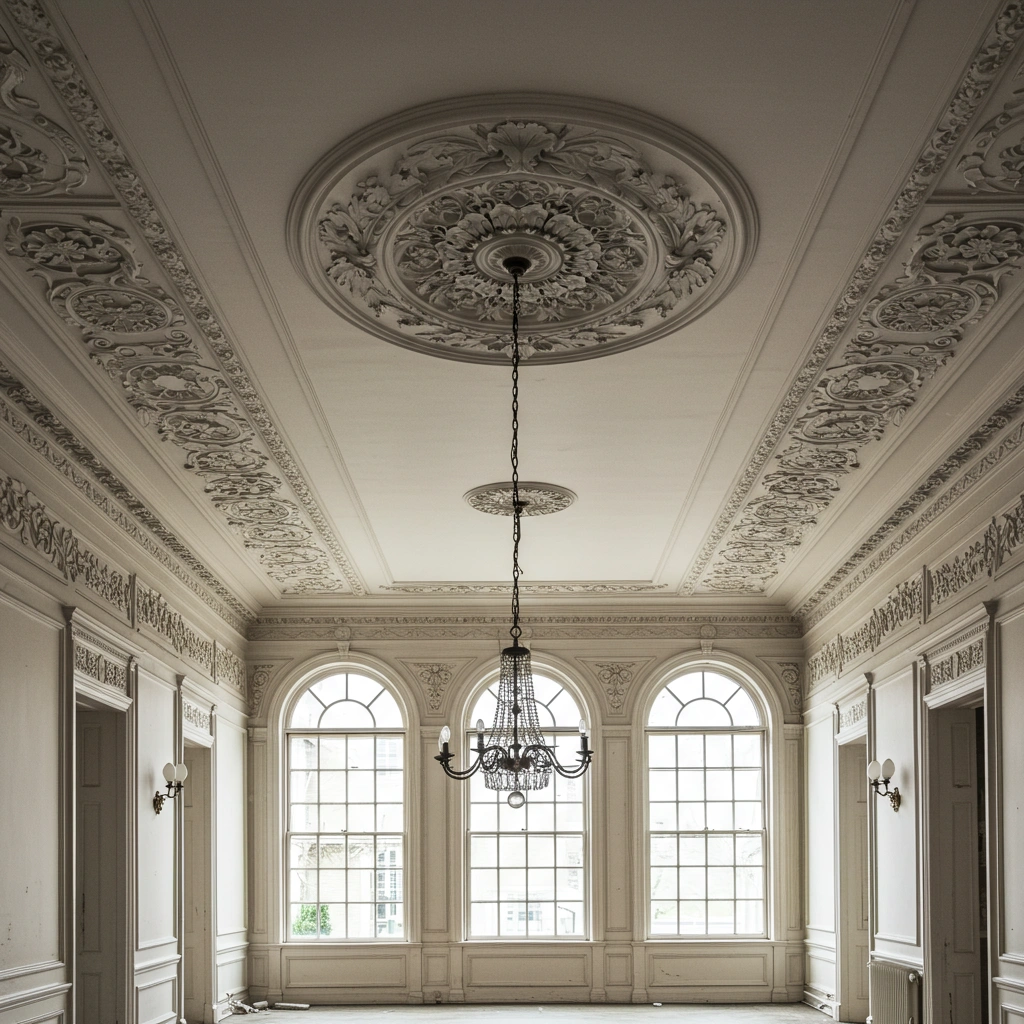 plaster-repair-ornate-ceiling-medallion