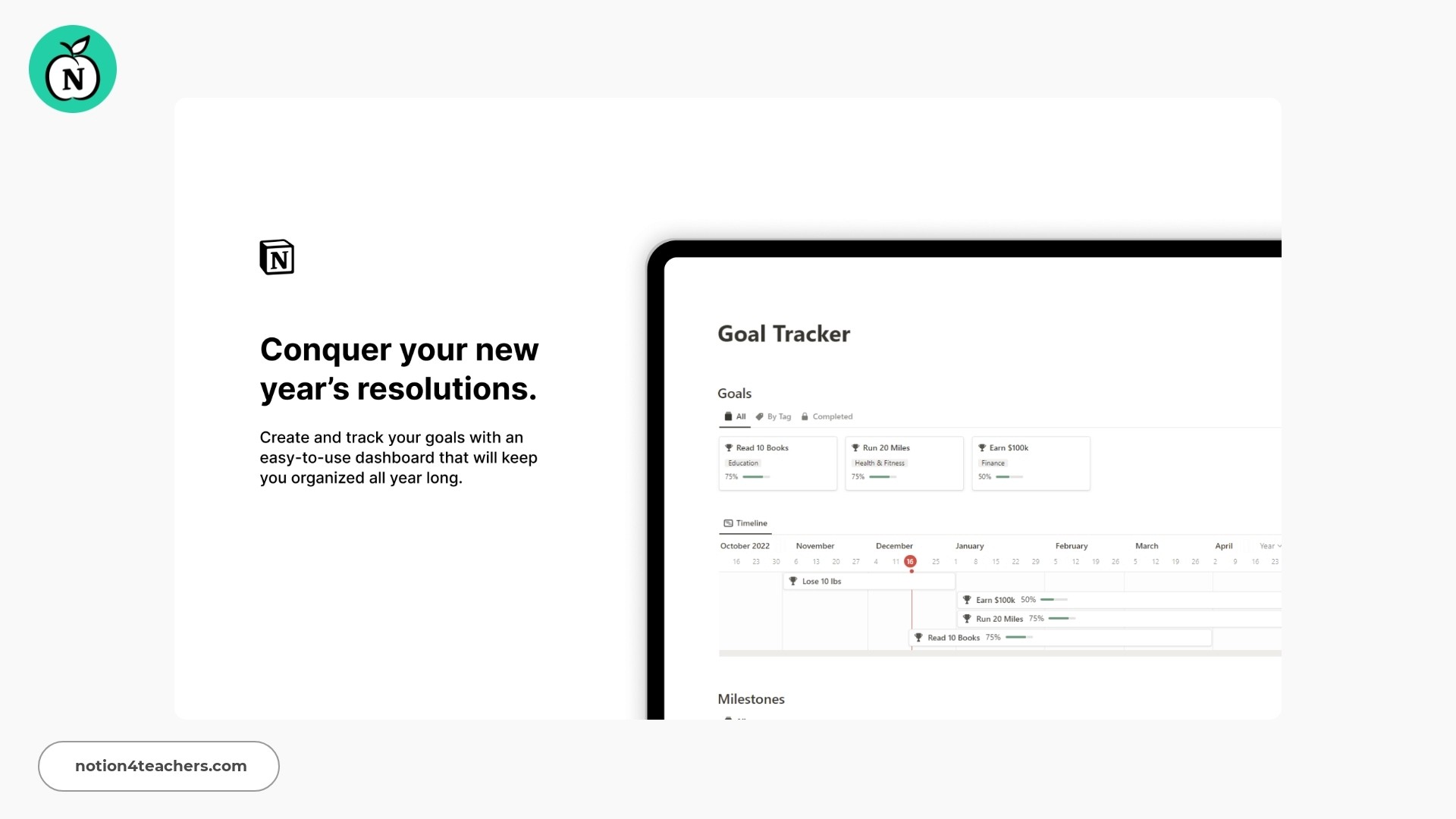 Notion Goal Tracker by Notionland