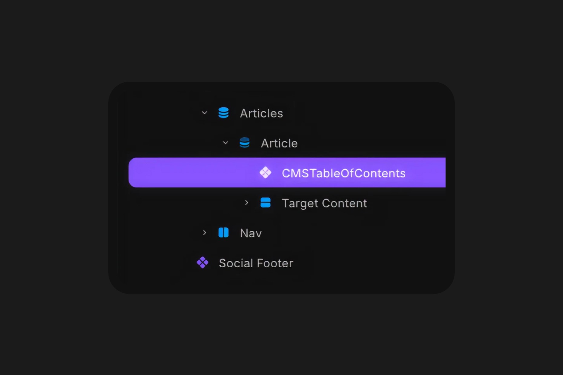 table of contents for framer component support page