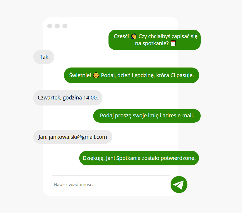 Chatbot do umawiania spotkań