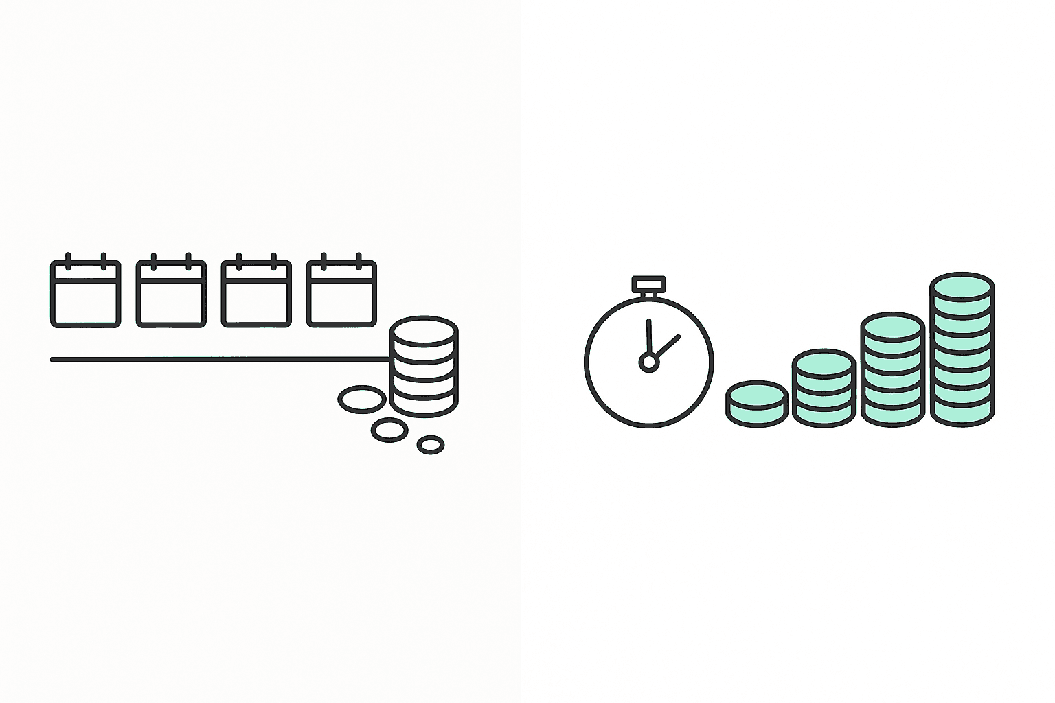Comparison graphic showing revenue loss during weeks-long legacy rollout versus rapid recovery with five-minute setup