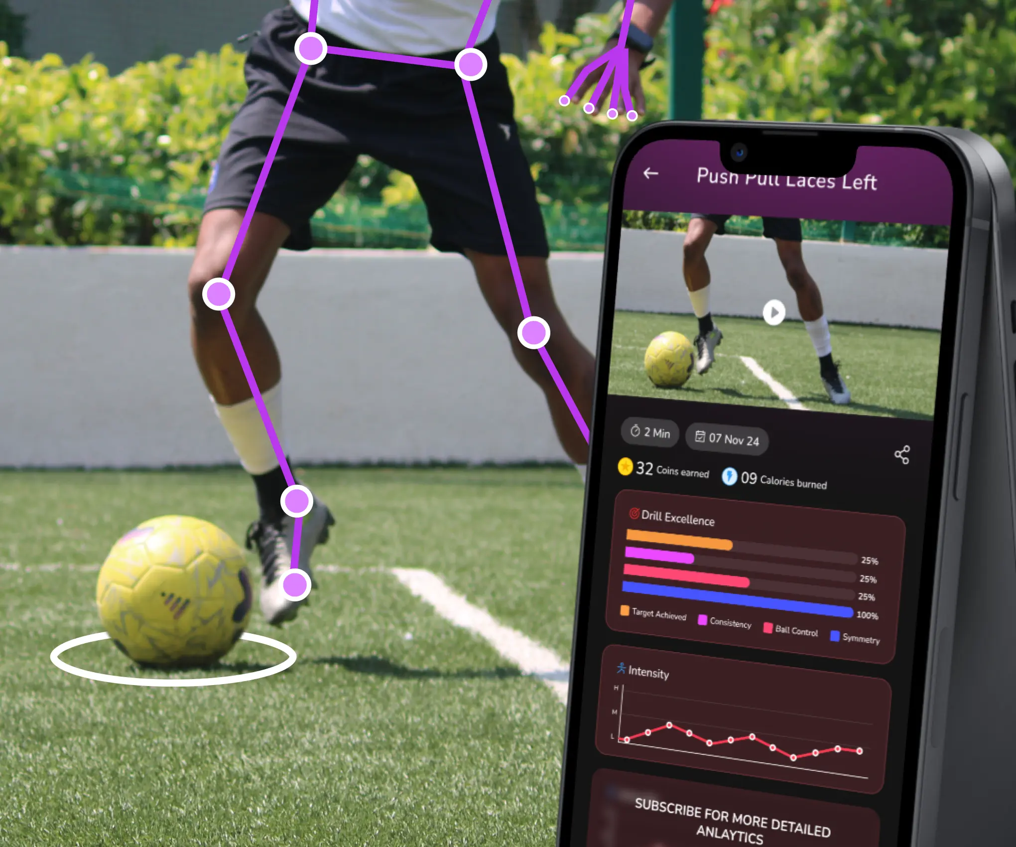 Flickit Coach app AI video tracking screen analysing player movement and technique