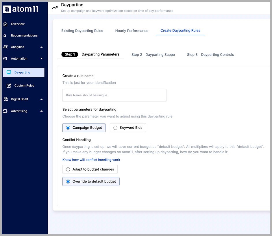 atom11 allows setting up custom dayparting rules for efficient use of ACoS @@ atom11 allows setting up custom dayparting rules for efficient use of ACoS