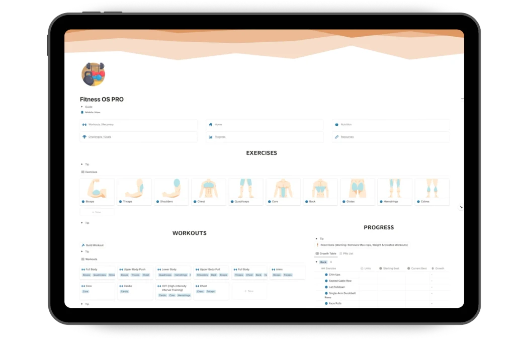 Notion Gym Tracker Template