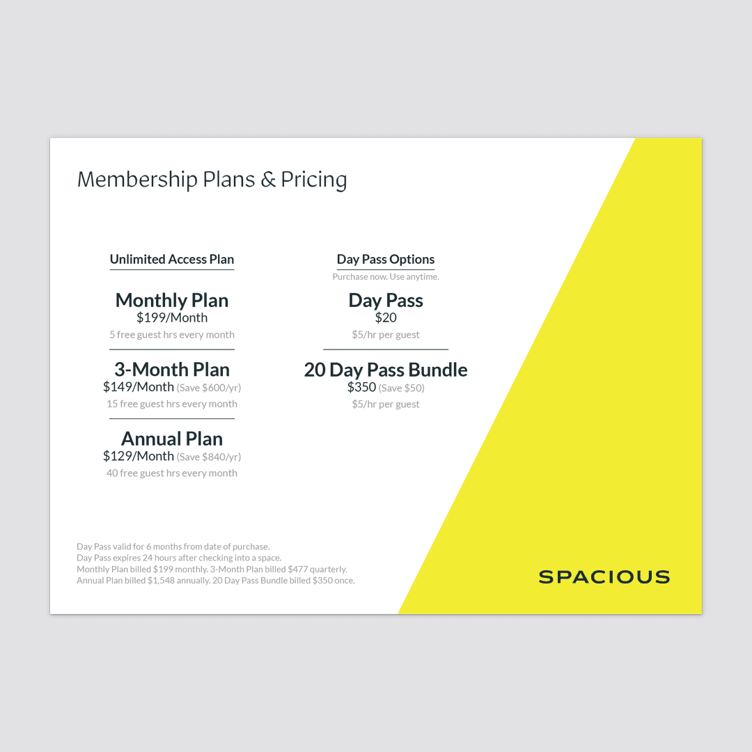 flyer display of pricing