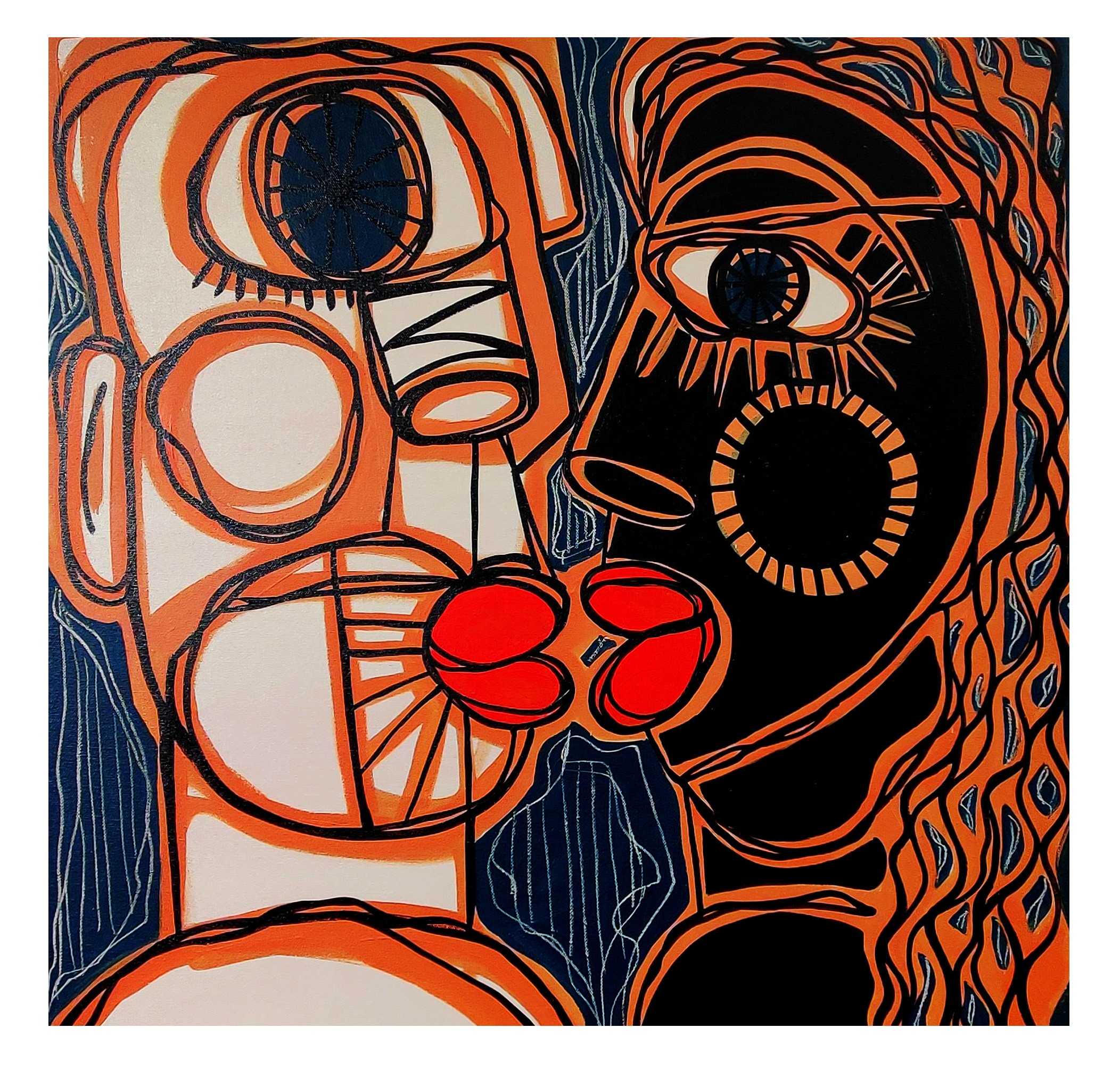 herd of sheep on road painting