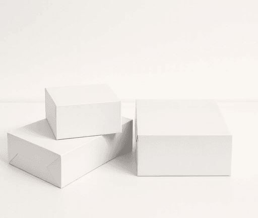Standard plain white folding carton cake boxes in various sizes (bulk wholesale ready stock).