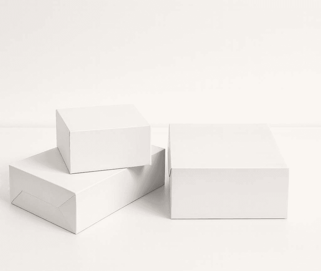 Standard plain white folding carton cake boxes in various sizes (bulk wholesale ready stock).