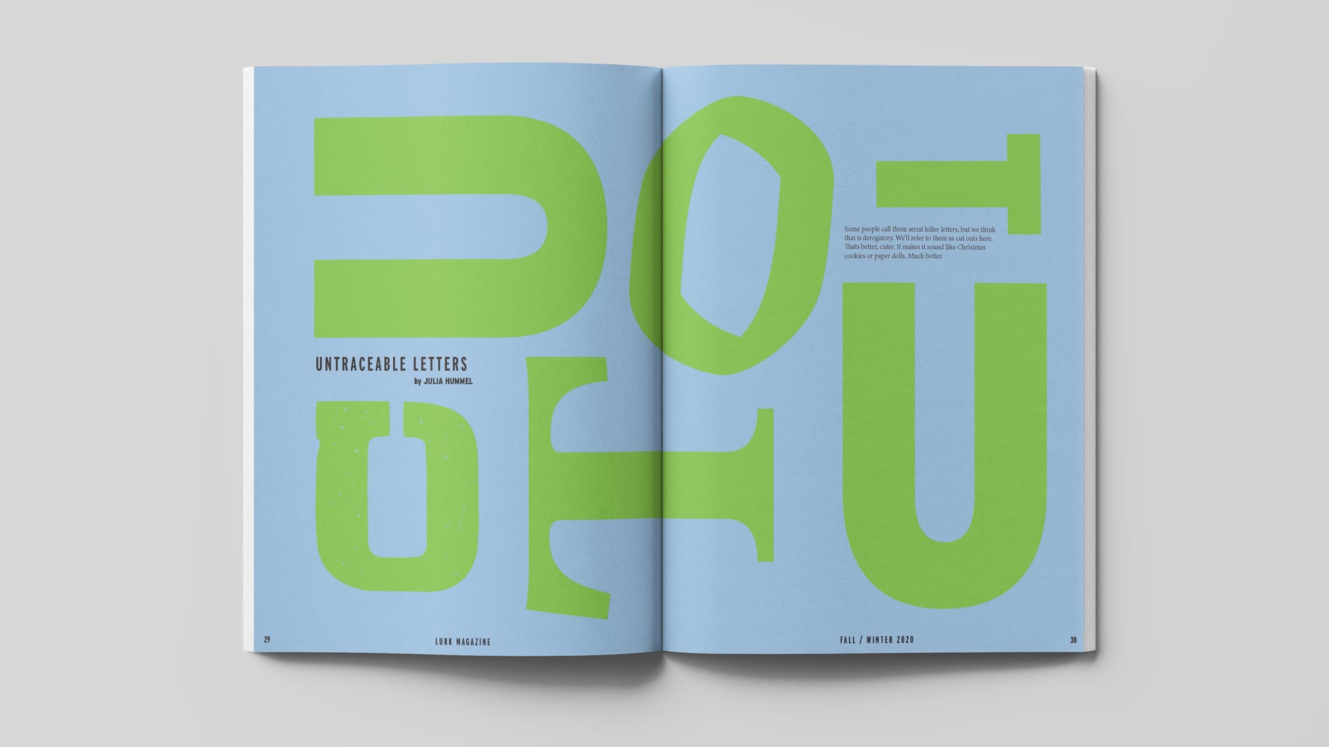 Lurk Magazine spreads by Julia Hummel