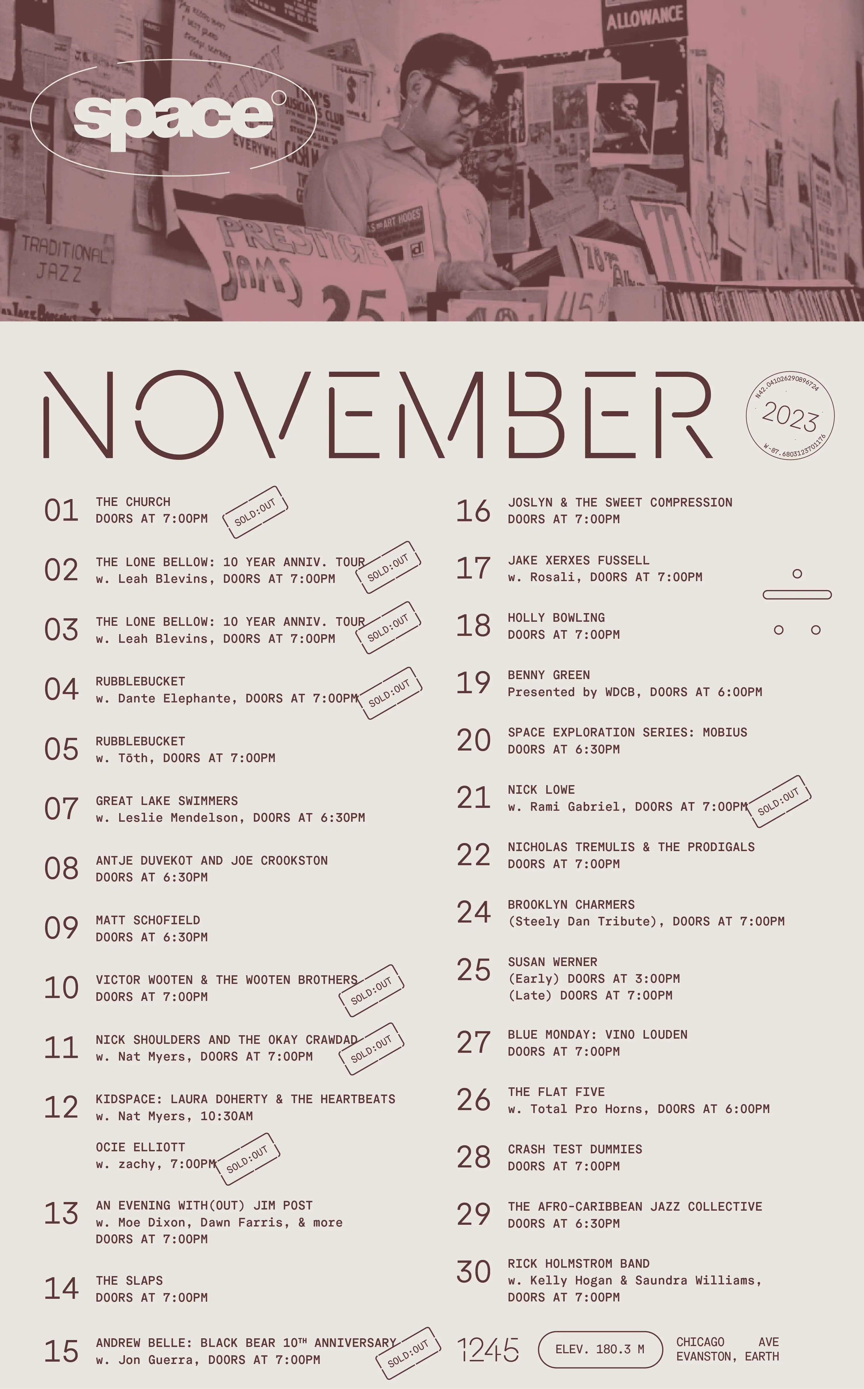 SPACE Evanston, November Calendar