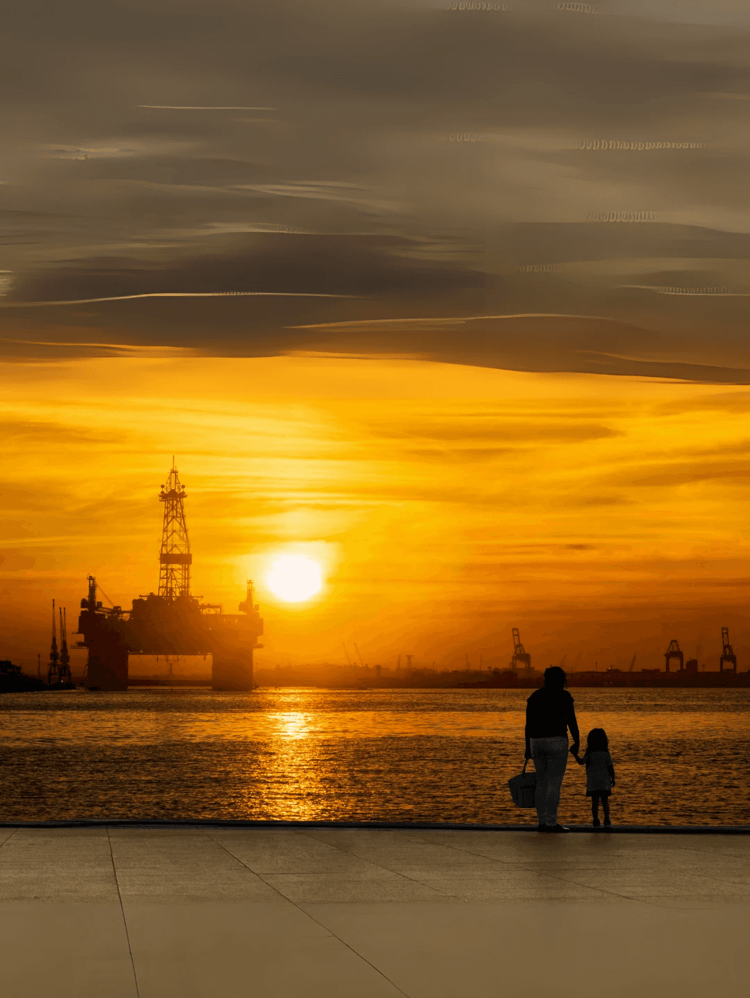 Two people walking on a sand dune under a cloudy sky.