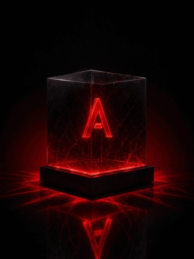 an 3D cube with A inside