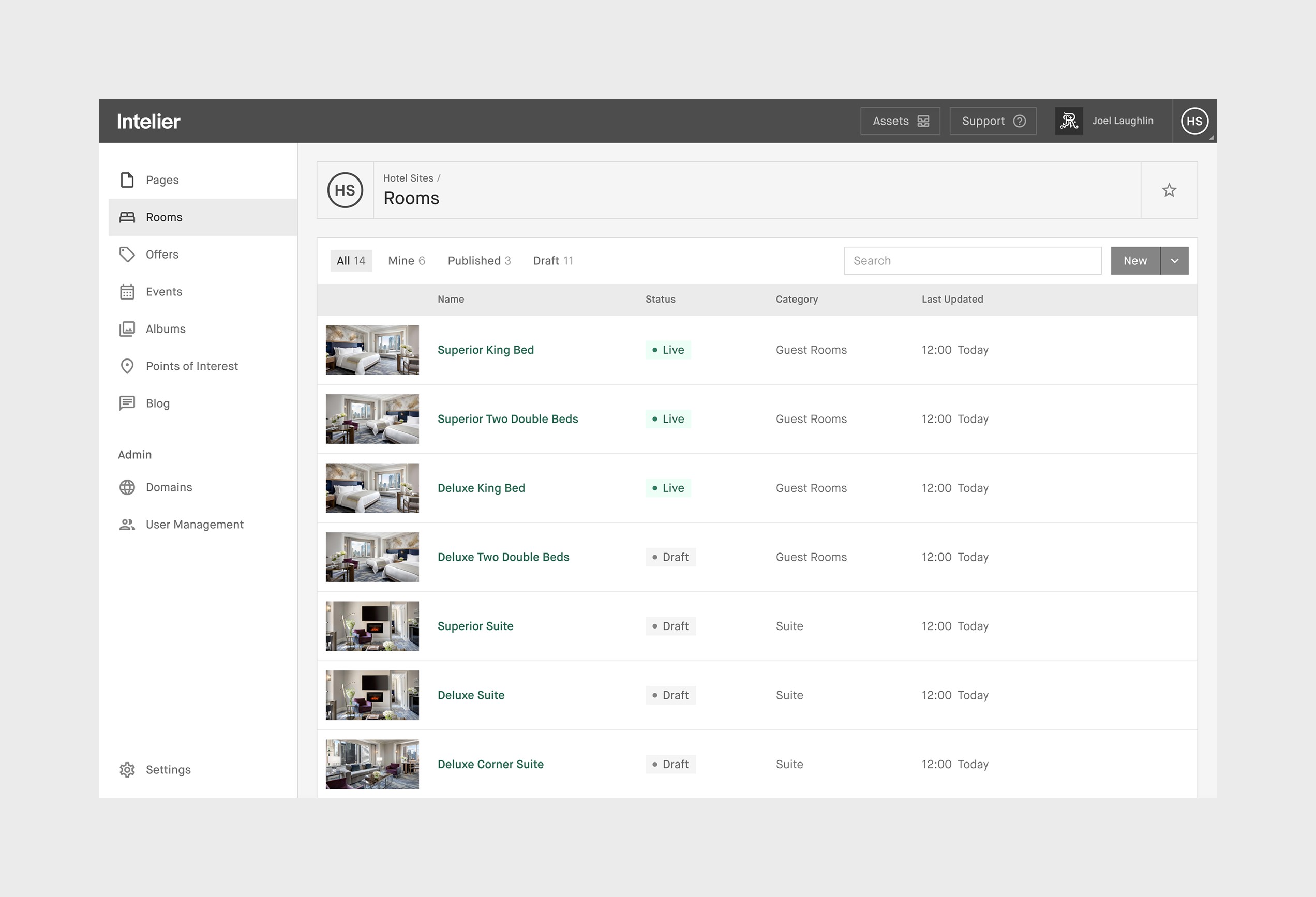 Intelier CMS - Hotel Sites - Rooms