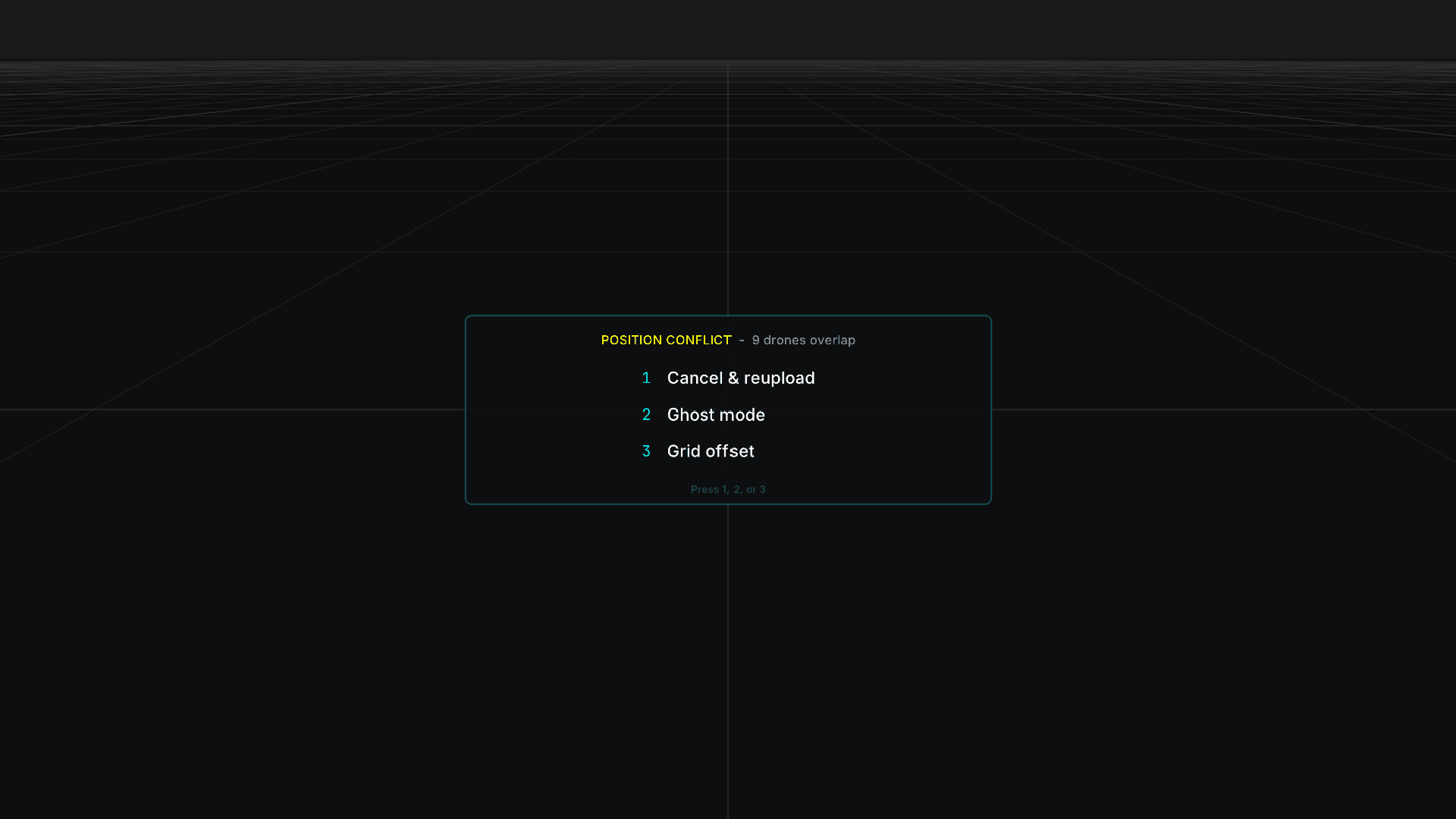 The deconfliction prompt that appears when multiple logs share a launch position