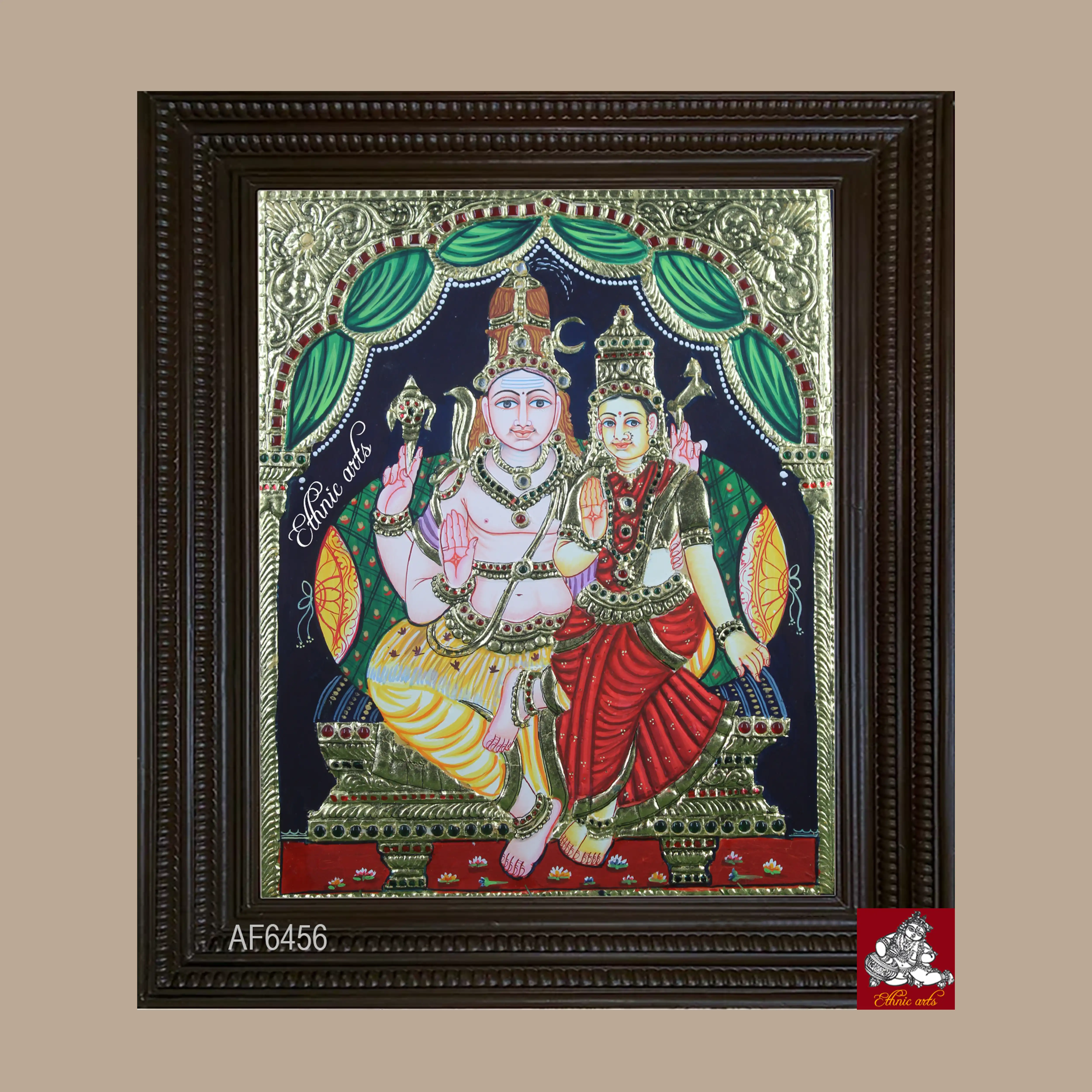 Tanjore Shiva Parvati Painting