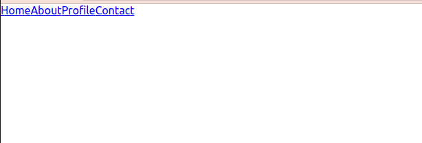 webpage in browser showing text that reads 'HomeAboutProfileContact'
