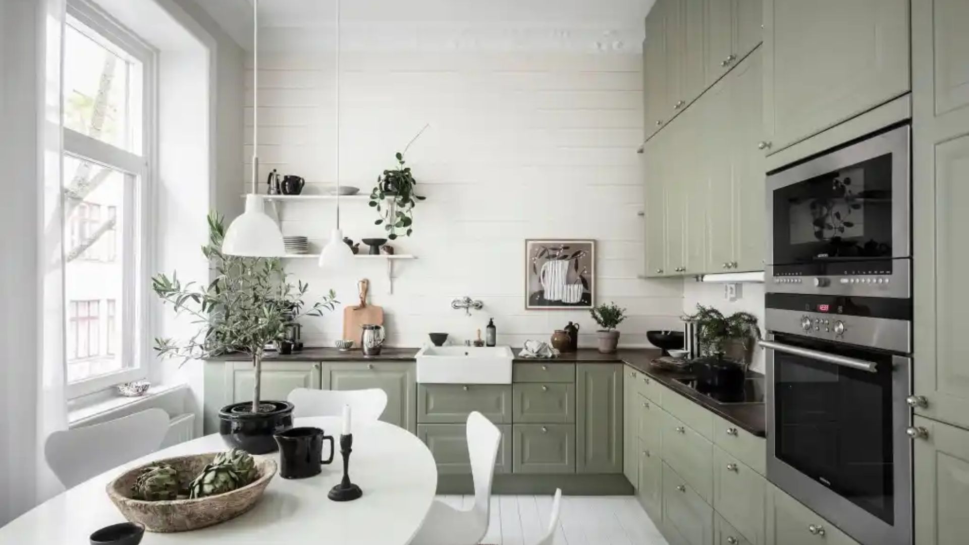Olive Green and Natural Stone