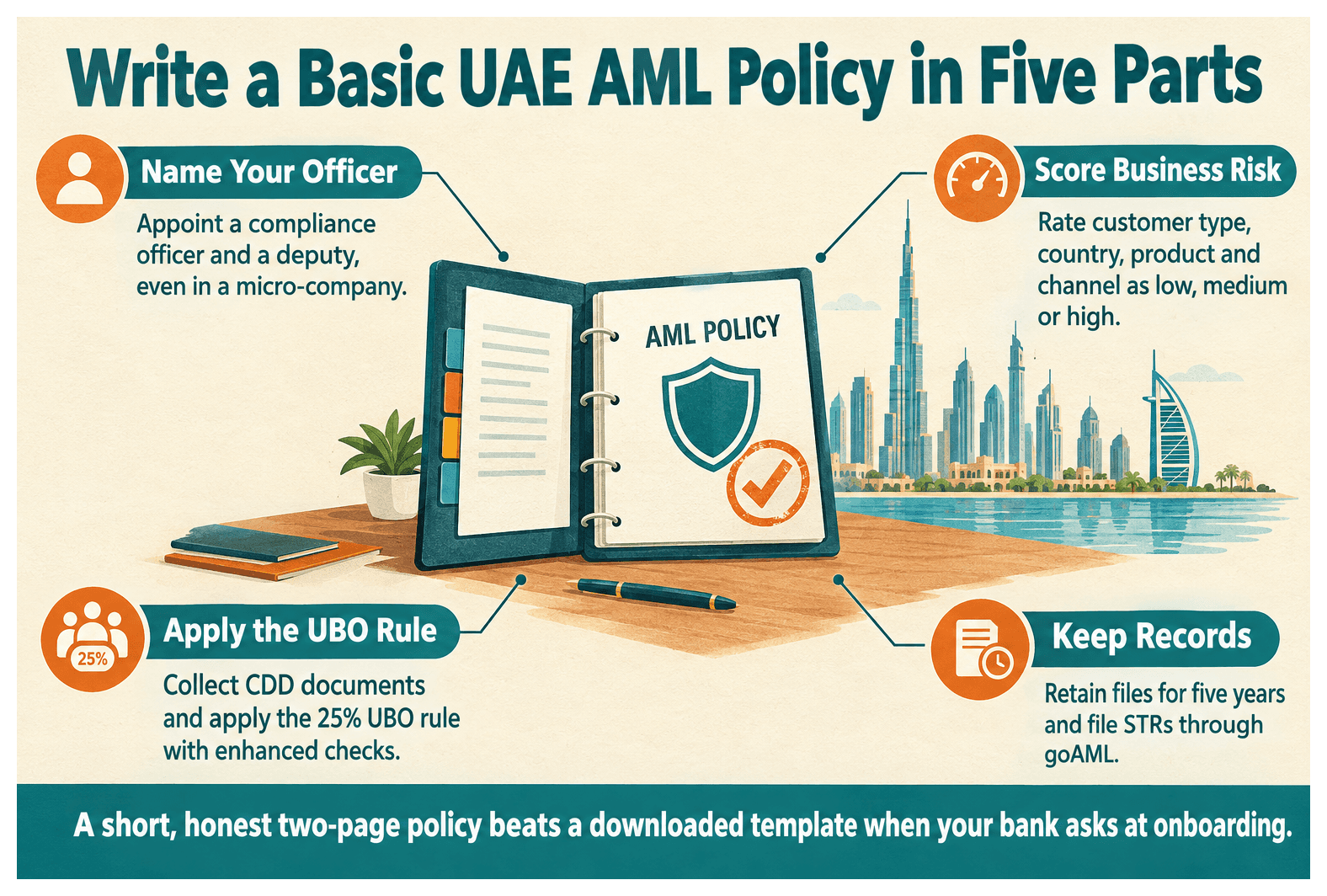 Infographic: How to Write a Basic AML Policy for a UAE Company