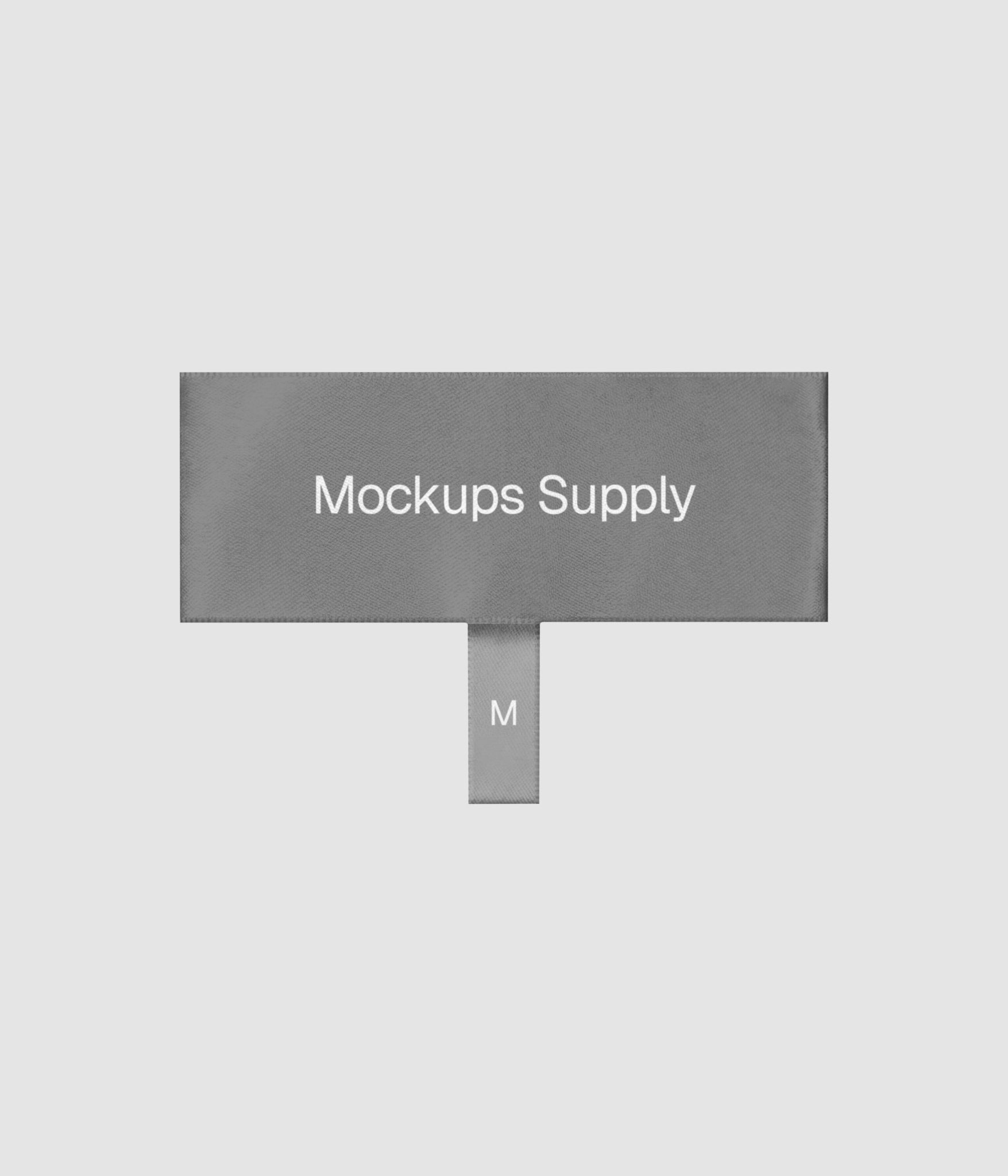 Free satin apparel label mockup featuring a sewn size tab