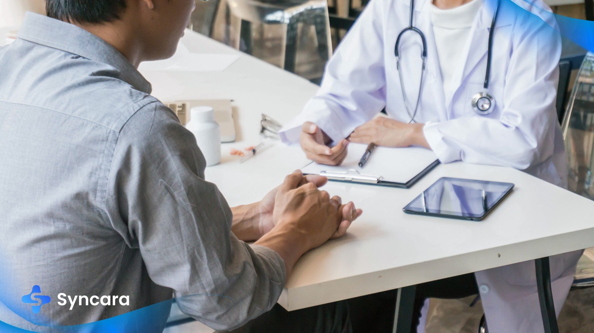 Patient receiving care at a Toronto clinic