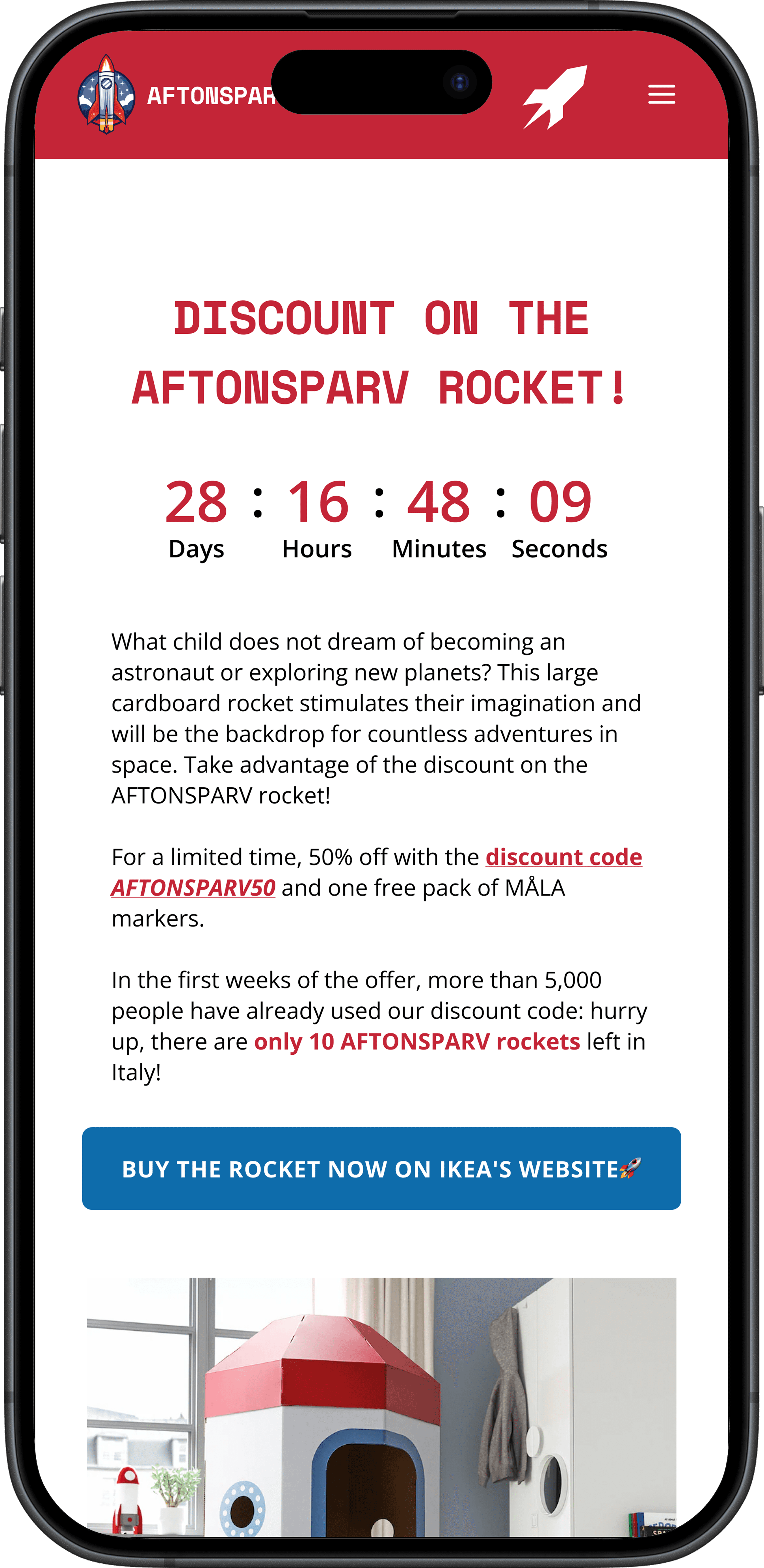 Mockup of the app homepage