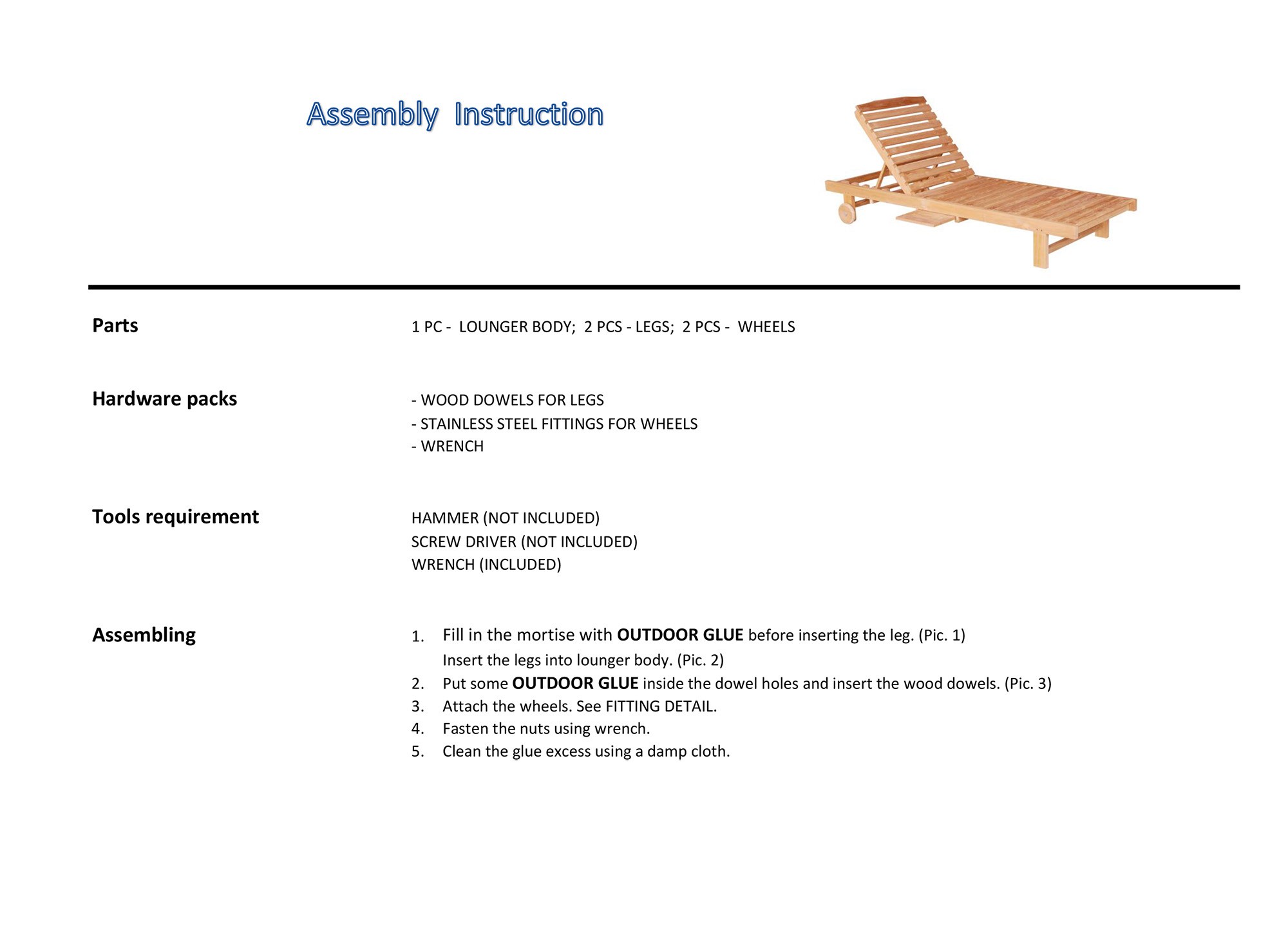 assembly instruction