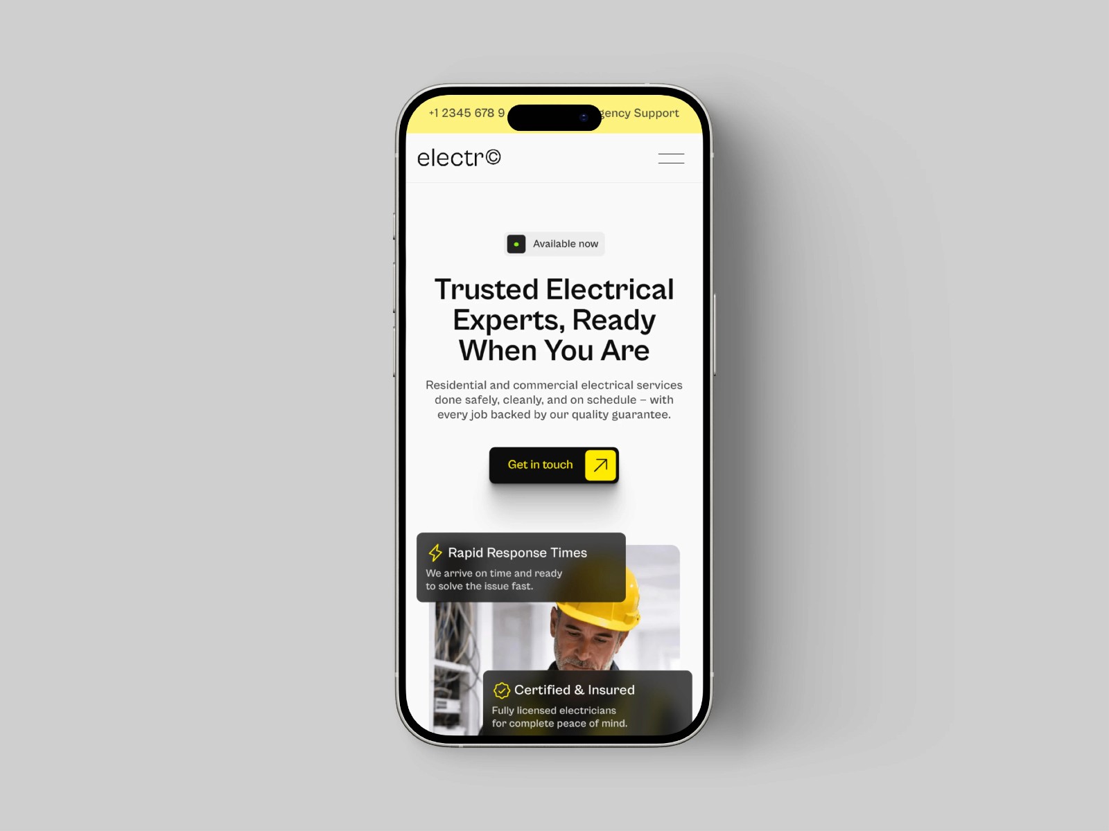 Electr© — 极简现代企业服务官网设计灵感