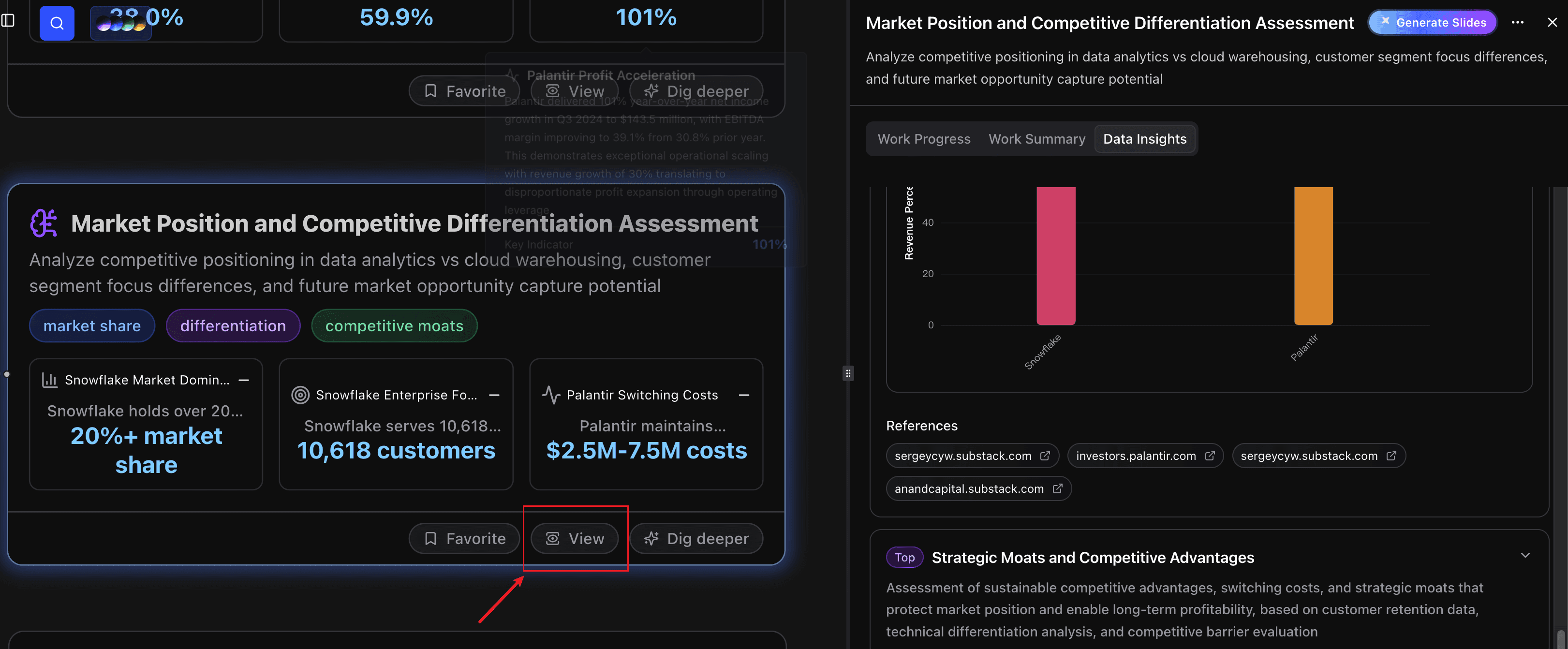 market position and competitive differentiation assessment
