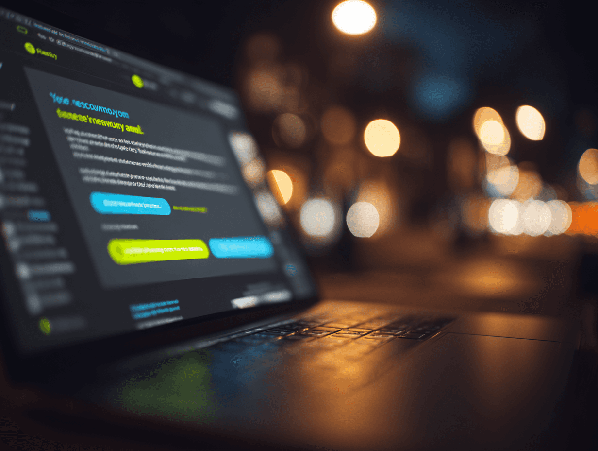 Laptop showing glowing screen