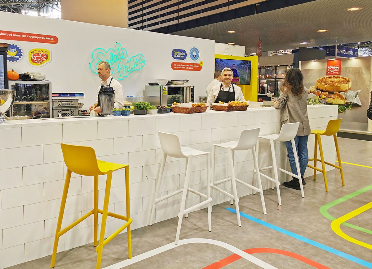 Espace de cuisine et chef étoilé sur stand Salade 2 Fruits