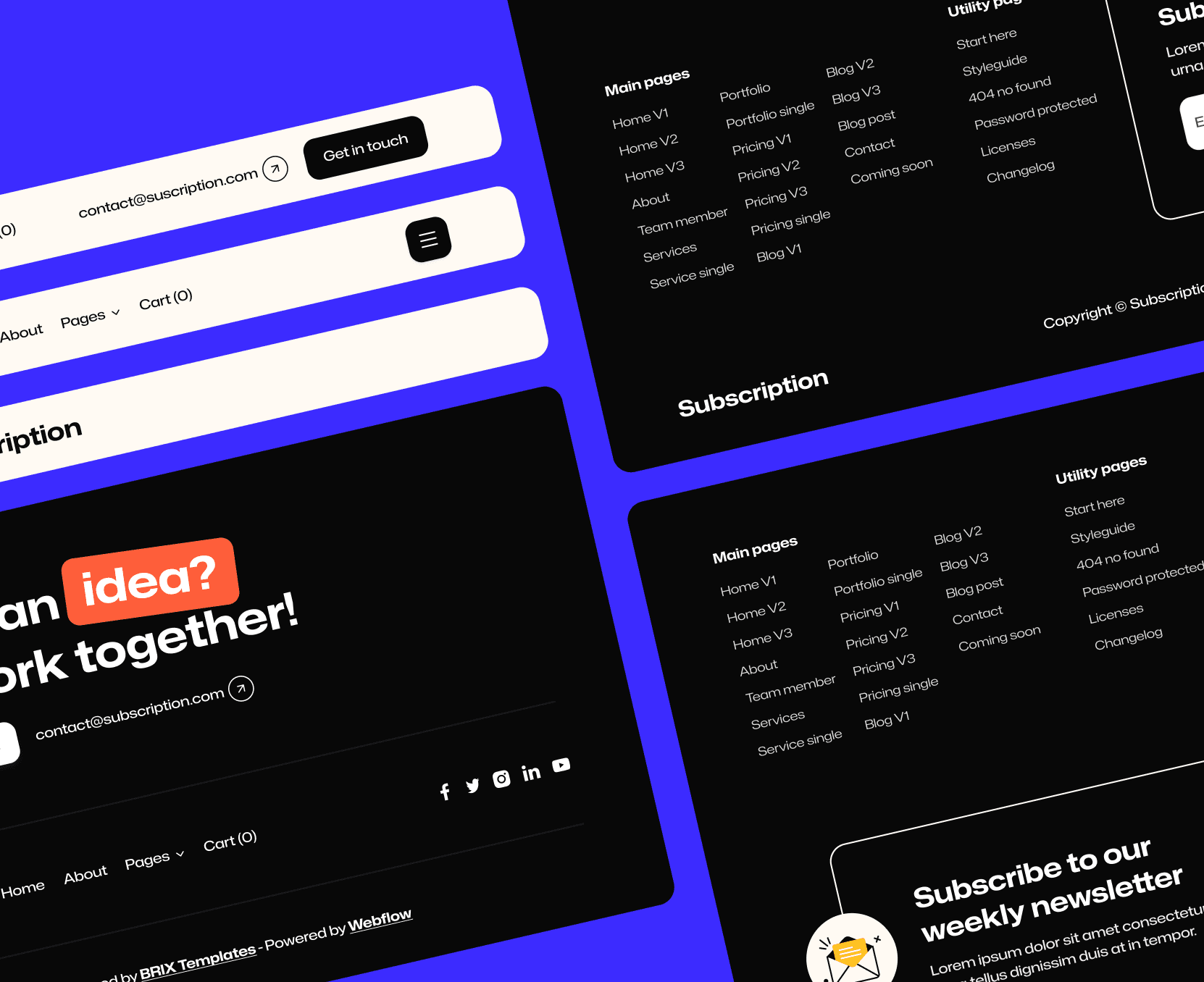 Subscription - Headers And Footers - Design Subscription Agency Framer Template