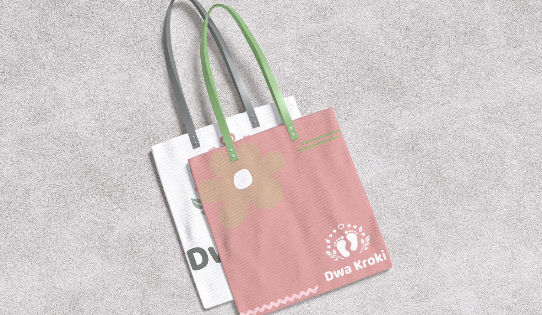 Projekt torby reklamowej z logo firmy. Praktyczny element identyfikacji wizualnej budujący zasięg i pozytywny wizerunek marki w kontaktach z klientem.