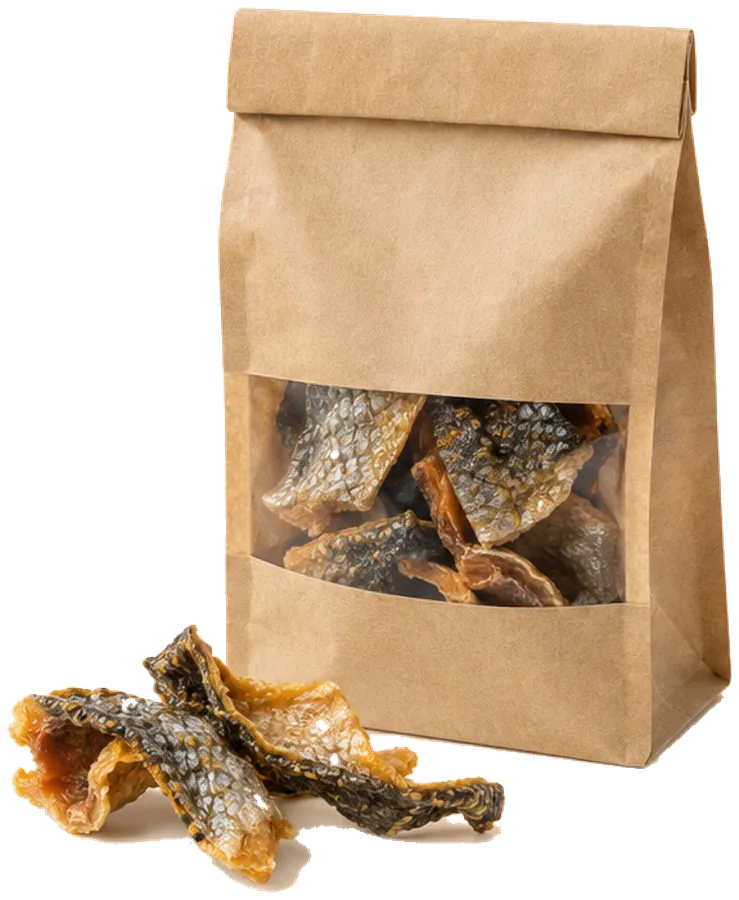 Salmon skin bites
