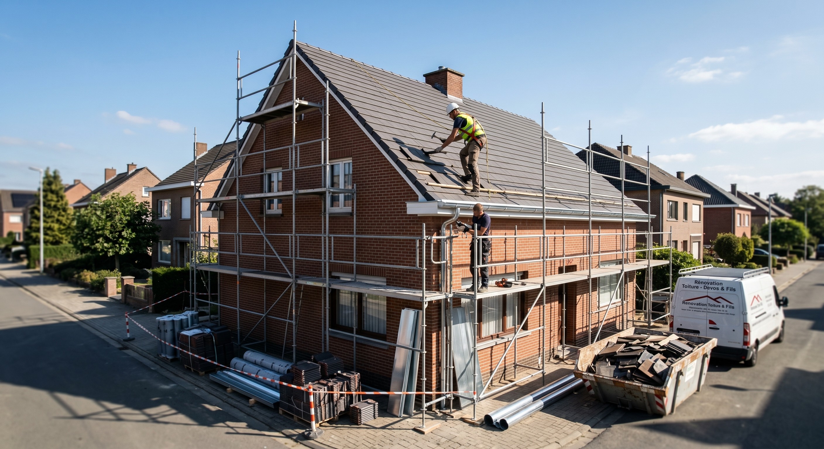 travaux toiture La Hulpe pose tuiles zinguerie gouttières zinc rénovation complète