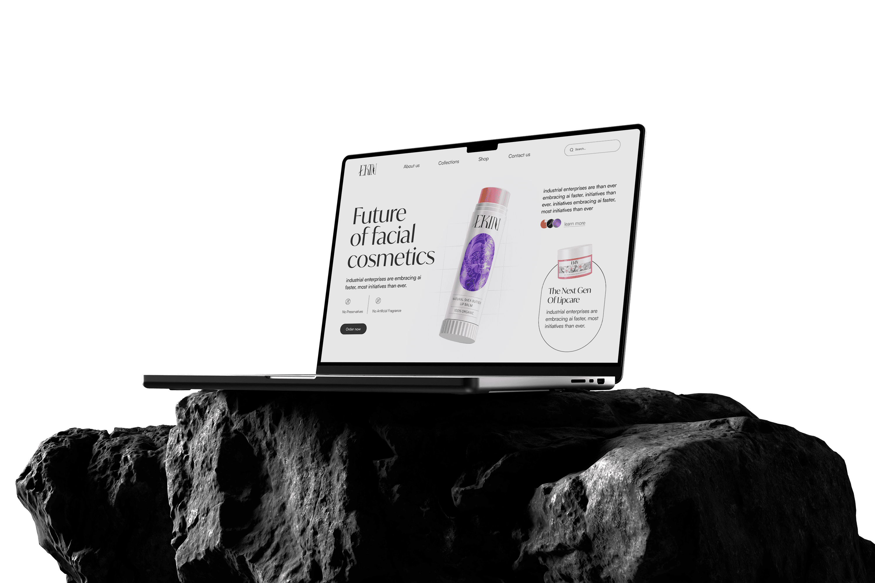 Ekin lip balm ecommerce website design by Chennai digial seed web design agency