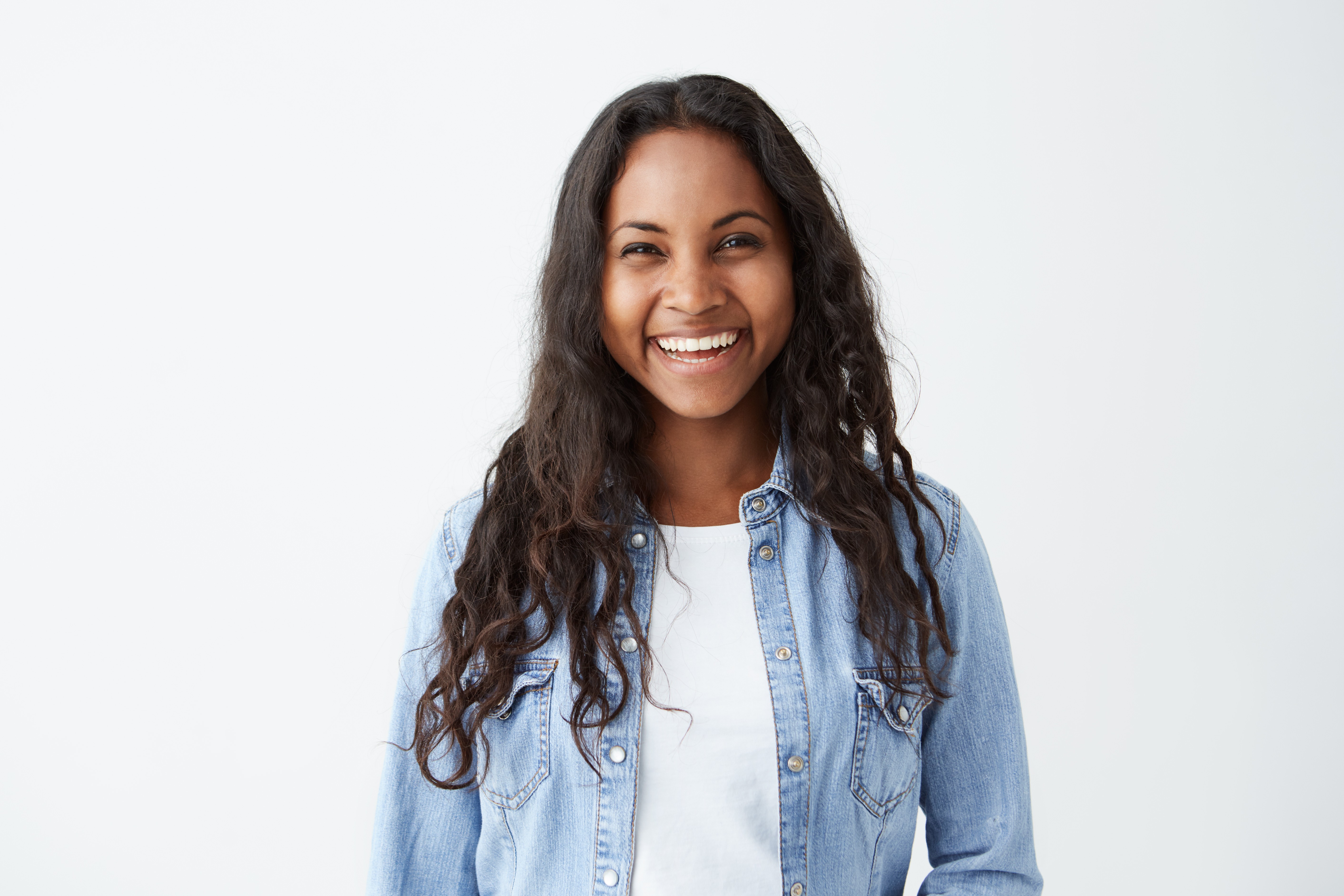 Laughing Woman in studio