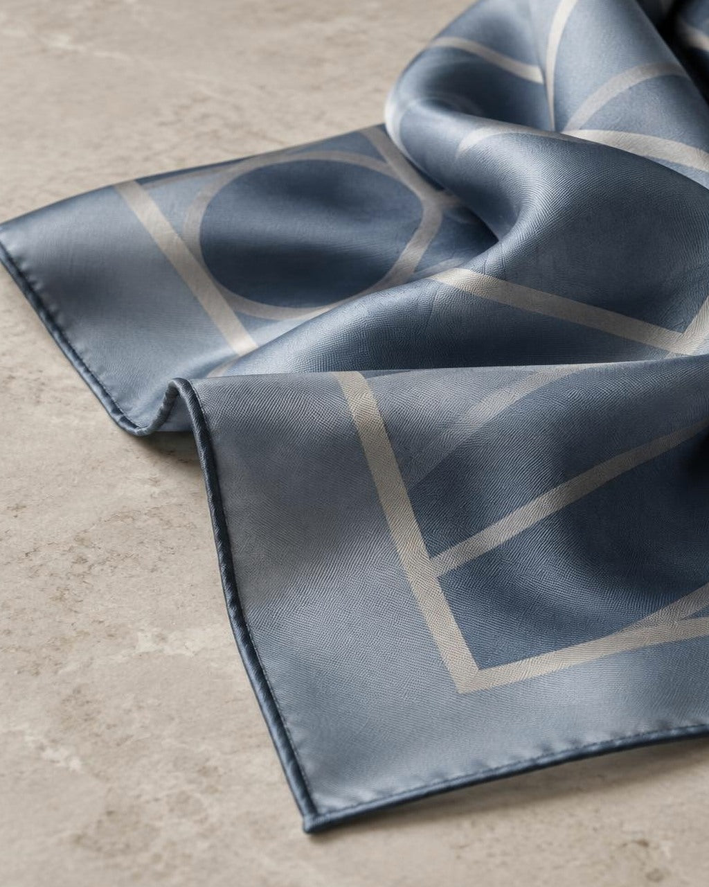 Muted Blue Silk Twill Scarf — alternate